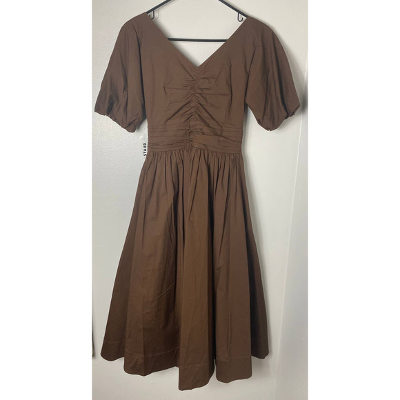 STAUD Brown Midi Dress - Picture 2 of 10